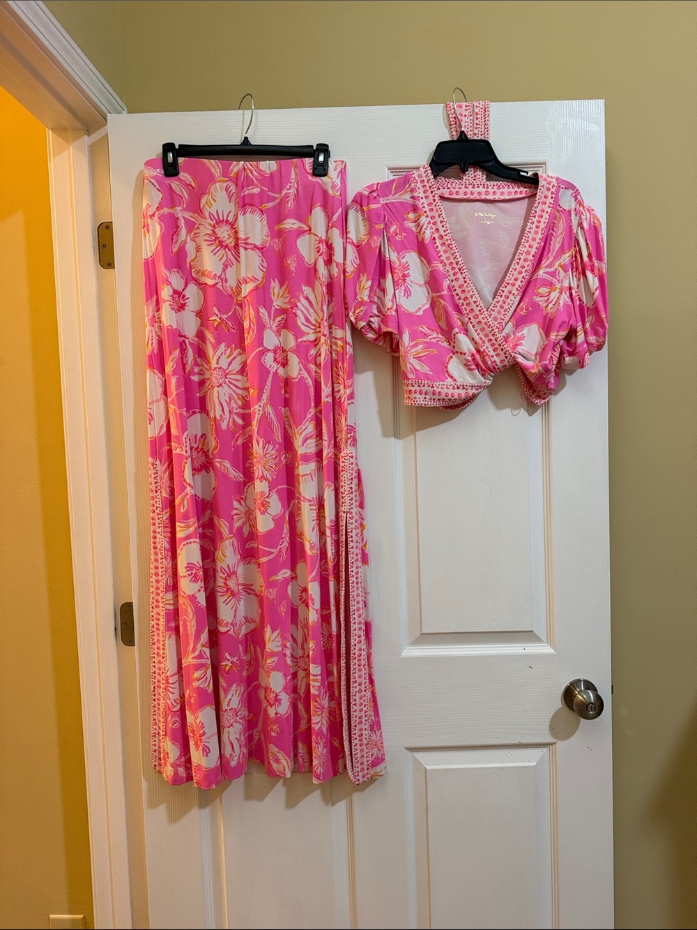 Lilly Pulitzer Pink & White Polka Floral Two-Piece Set